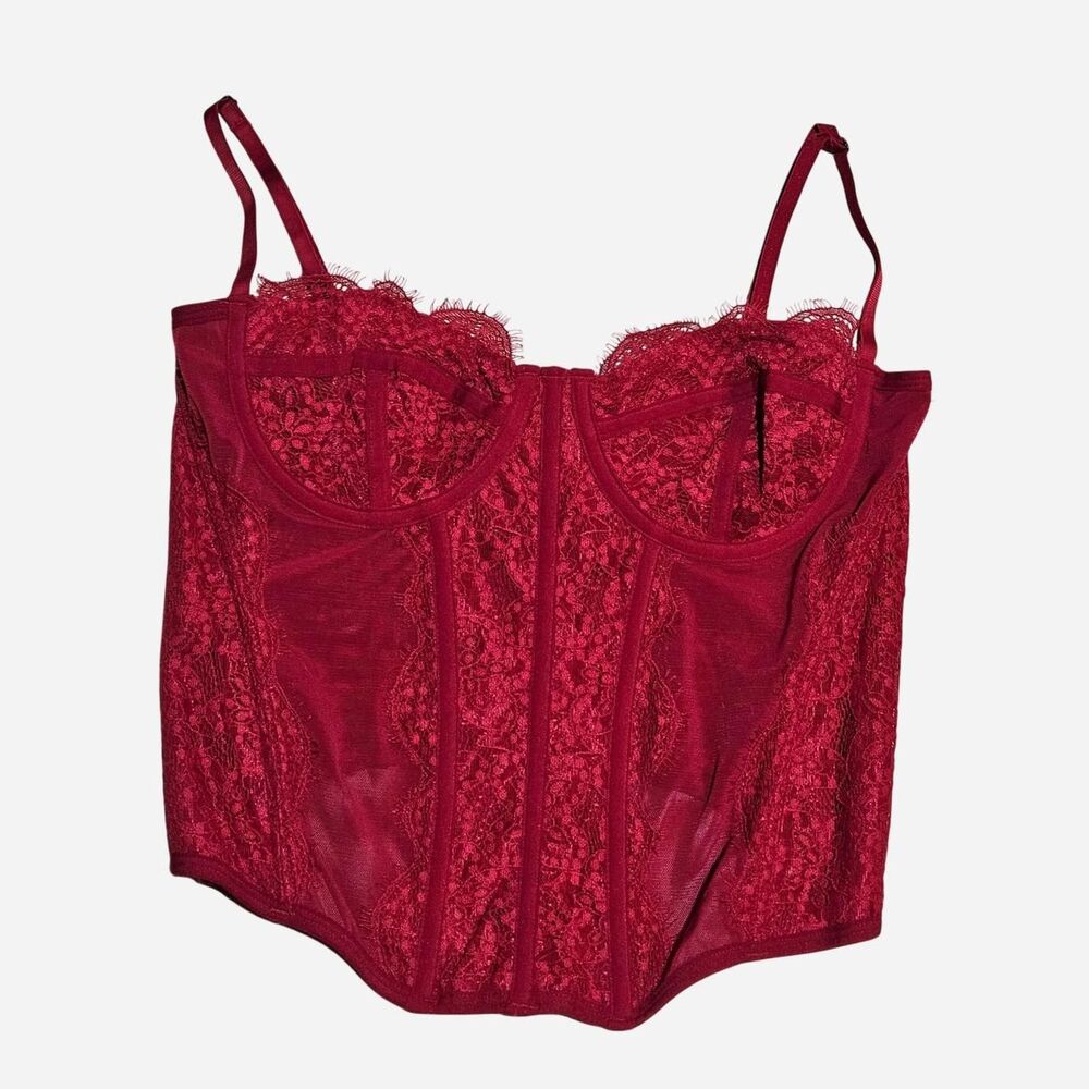 grunge goth lace red corset out from under